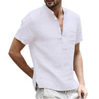 Camisa de Linho Masculina Manga Curta