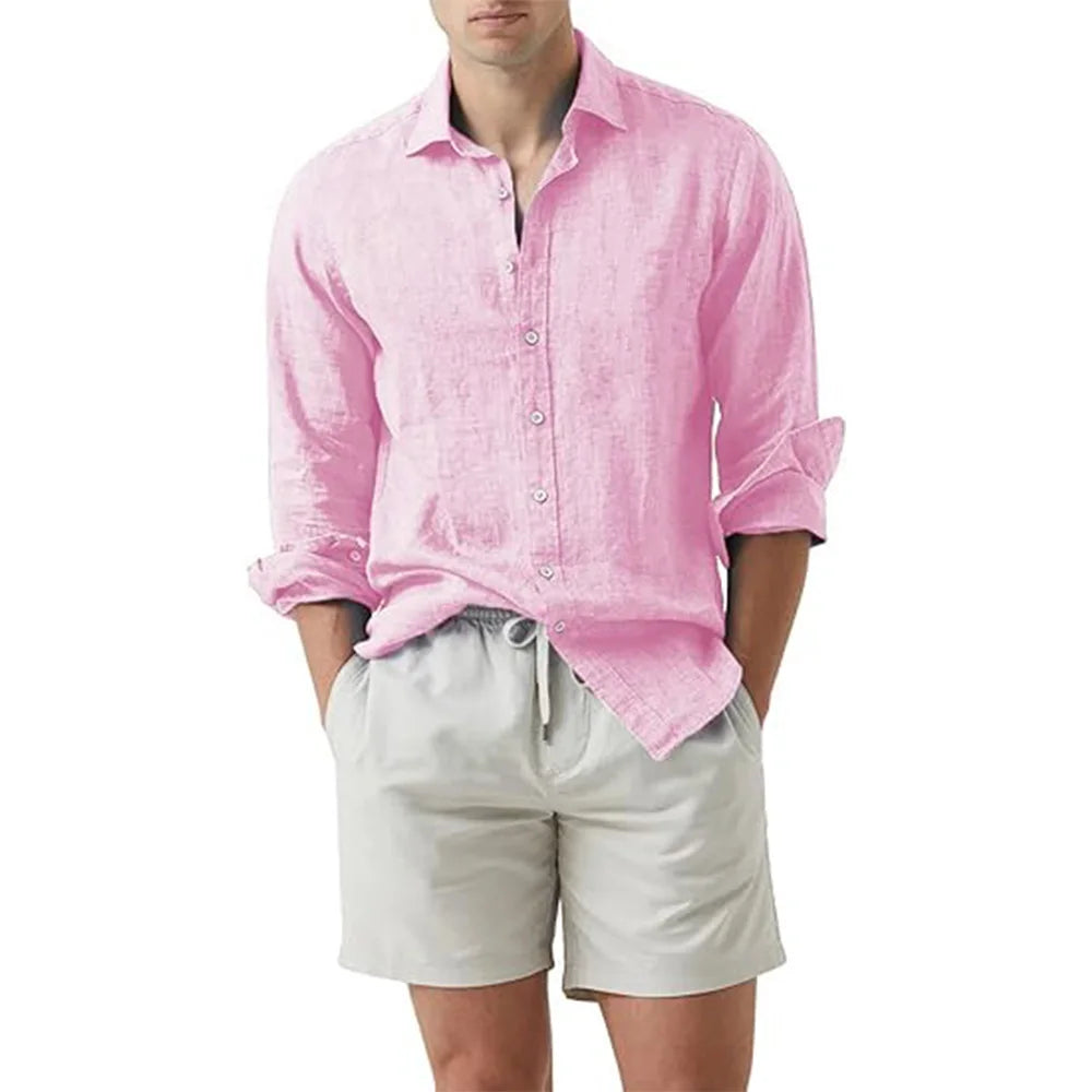Camisa de Linho Masculina Social
