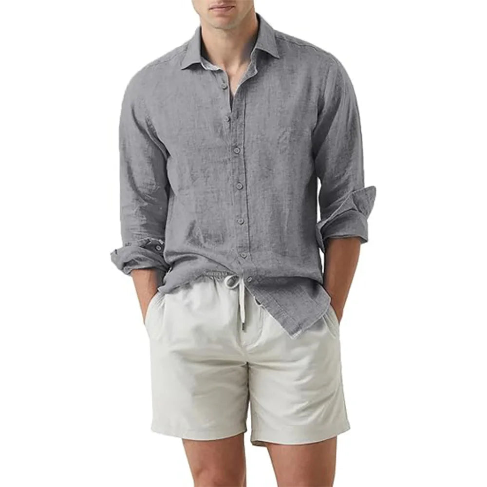 Camisa de Linho Masculina Social