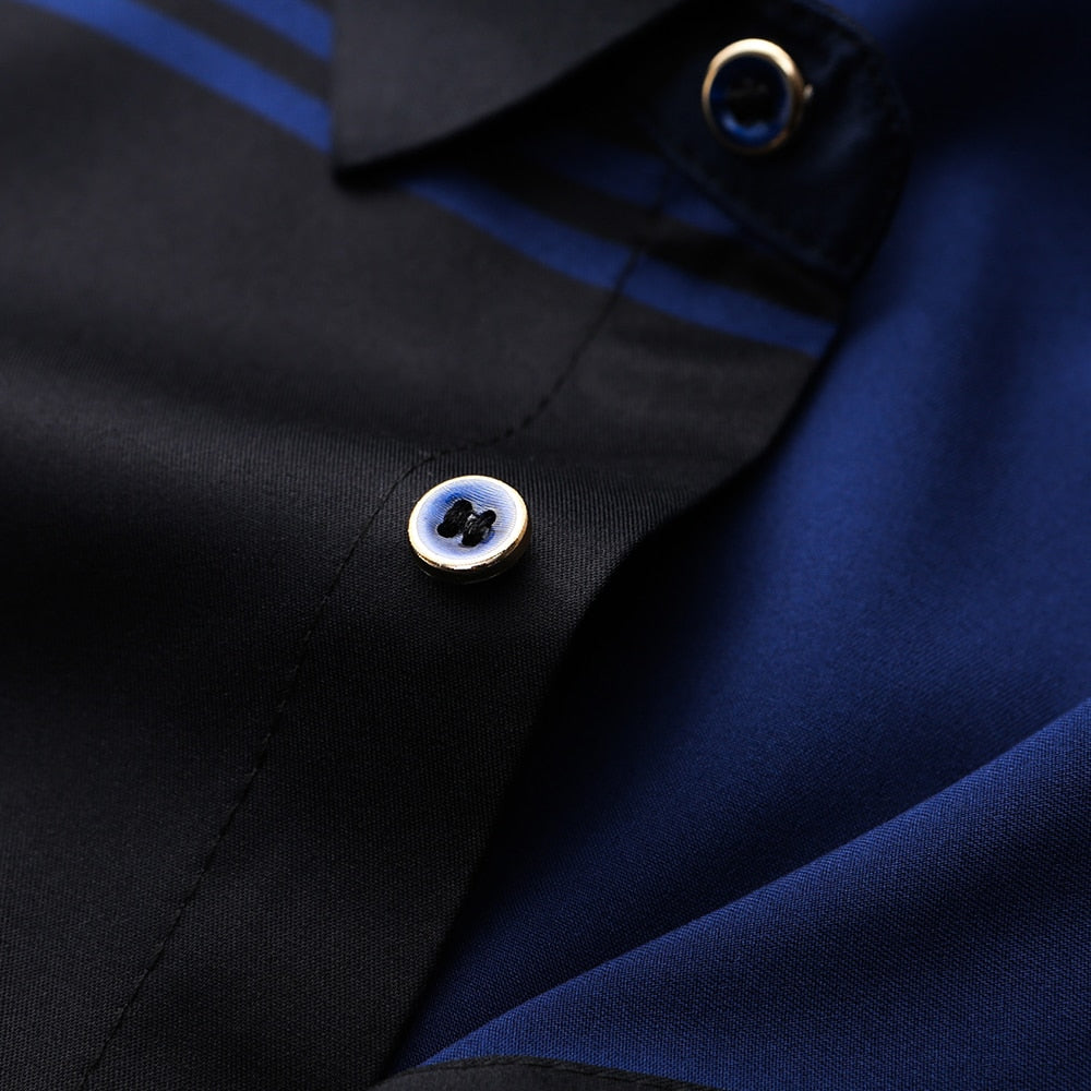 Camisa Masculina de Seda Casual Xadrez