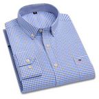 Camisa Masculina Mini Xadrez Manga Longa