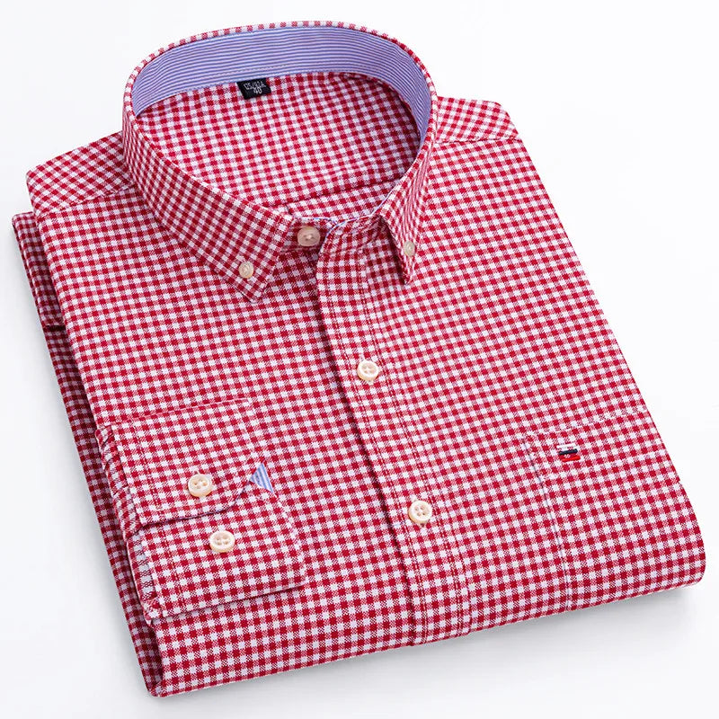 Camisa Masculina Mini Xadrez Manga Longa