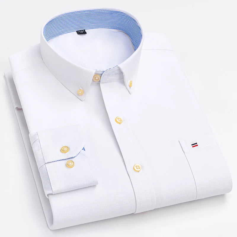 Camisa Masculina Oxford Manga Longa