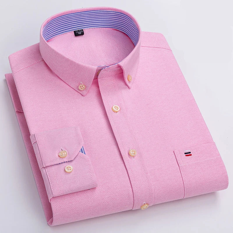 Camisa Masculina Oxford Manga Longa
