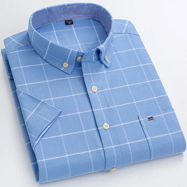 Camisa Masculina Xadrez Manga Curta