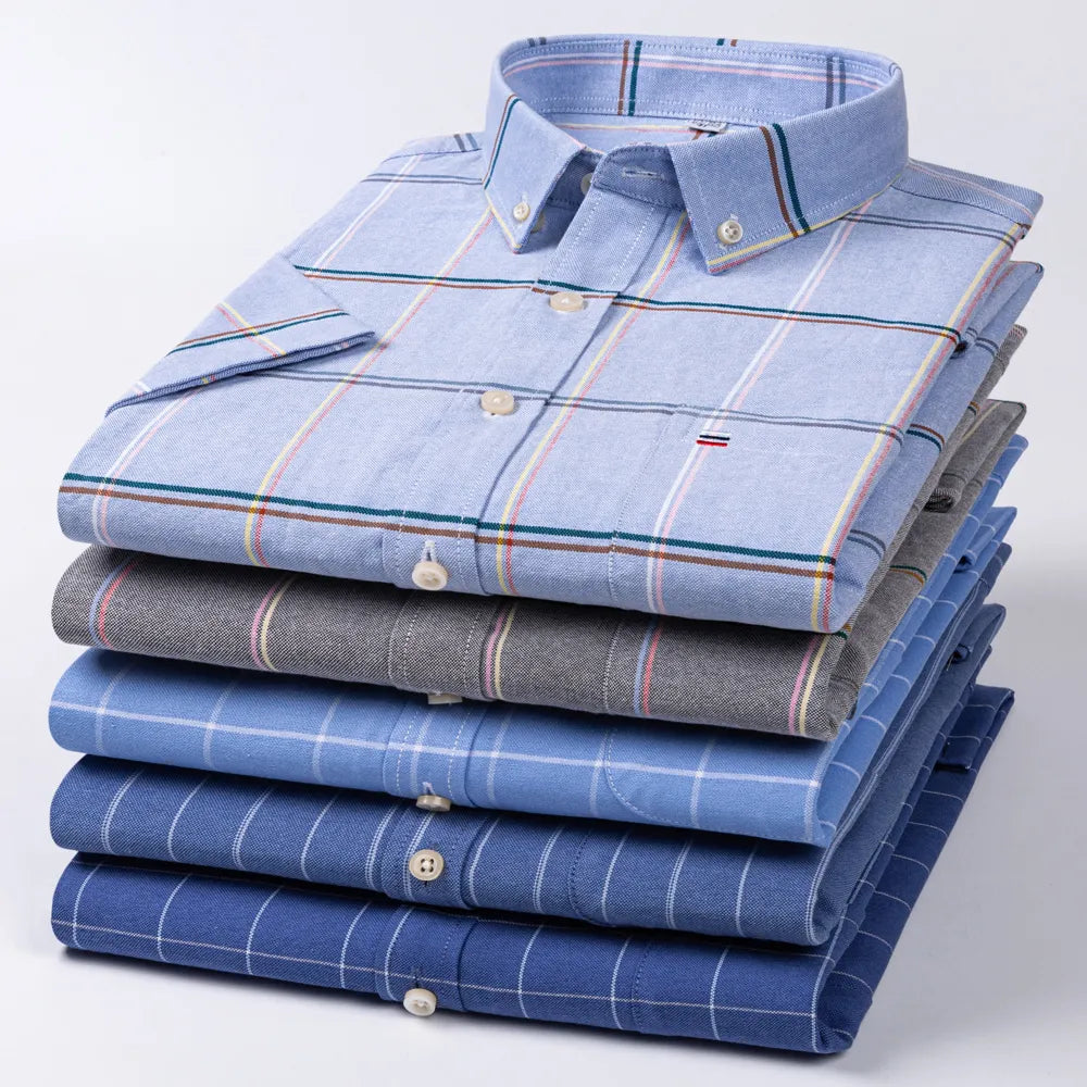 Camisa Masculina Xadrez Manga Curta