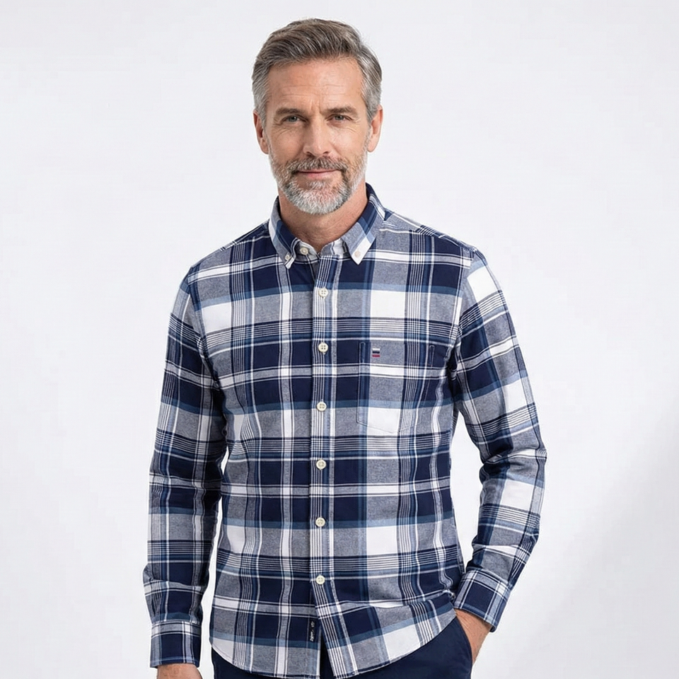 Camisa Masculina Xadrez Texas Manga Longa