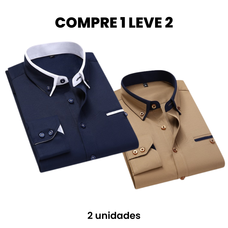 Camisa Social Masculina Carino (Compre 1 Leve 2)