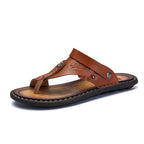 Sandália Masculina de Couro Genuíno